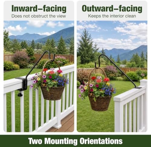 Kingsyard 2 Pack 10 Inch Medium Metal Deck Railing Hooks