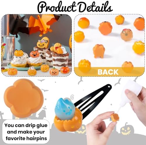 DIYDEC 24pcs Halloween Mini Pumpkins Toys Miniature Resin Figures Decor