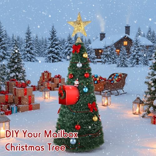 RoundFunny Mailbox Christmas Tree DIY Artificial Christmas Mail Box Swags