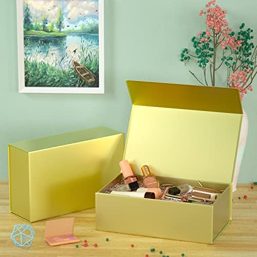 RYDDOY Gold Gift Box, 12x6x4'' Gift Boxes with Lids for Presents