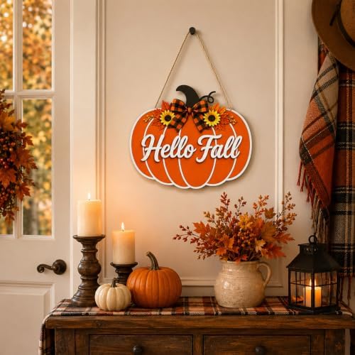 Fall Door Welcome Sign for Home Decor Hanger