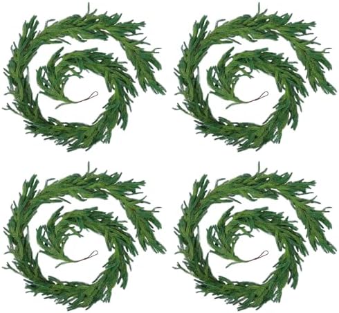 Hananona 4Pcs 6FT Christmas Garlands, Real Touch Norfolk Pine Garland