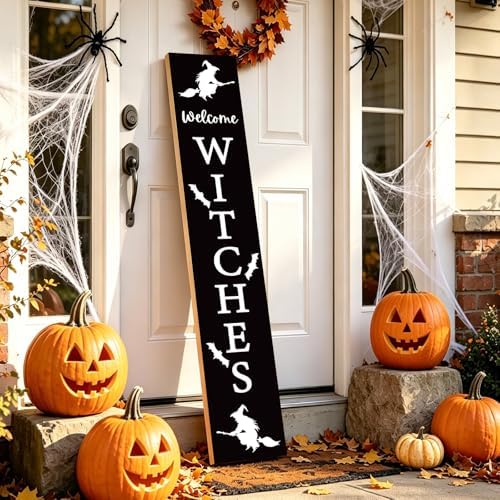 Halloween Porch Decor Door Decorations Outdoor Wooden Porch Sign 46.8 Inch