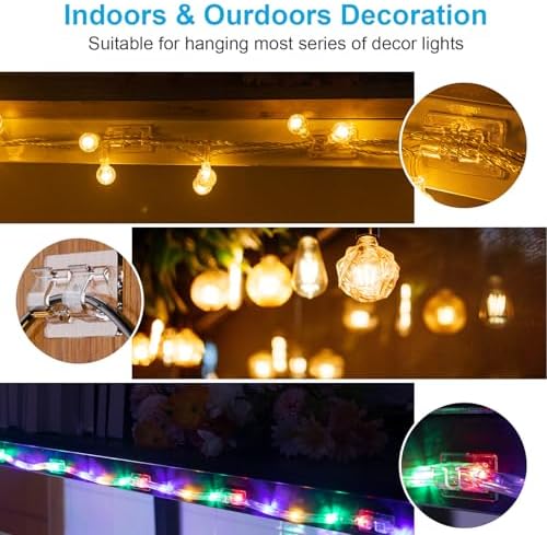 200 PCS Christmas Light Clips, Heavy Duty Hooks for Outdoor String Lights