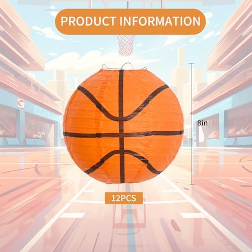 BEISHIDA 8 Inch Basketball Paper Lanterns Hanging Round Chinese Lantern