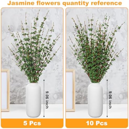 5Pcs 29.5" Green Artificial Jasmine Flowers Stem for Vase DIY Wreath Decor