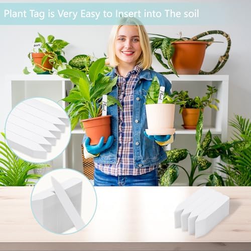 300 Pack Plant Labels, 4 Inch Potted Plant Name Tags Plastic, White