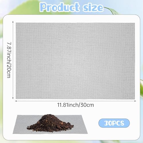 30PCS Flower Pot Hole Mesh Pad Drainage Screen Succulent Bonsai Mesh