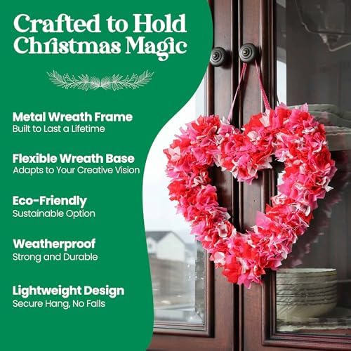 2-Pack 14 Inch Wire Wreath Frame, Heart Metal Wreath Form