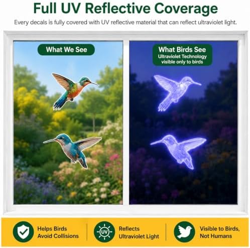12 Pcs Anti Collision Window Bird Stickers Decals Glass Door Protect and Save Bird Strikes