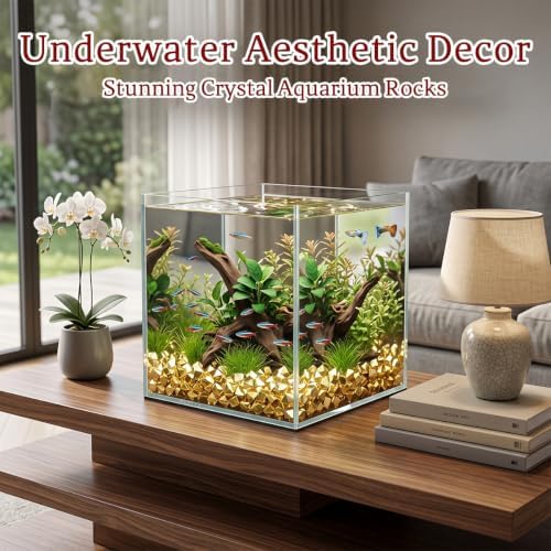 160 Pieces Gold Finish Acrylic Fake Ice Rocks, Vase Fillers for Table Decor