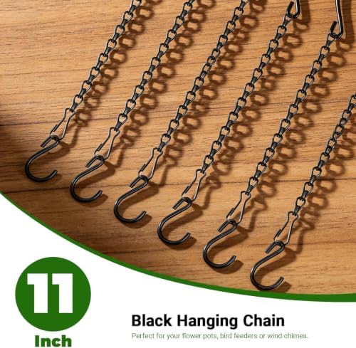 12 Pack 11 Inch Plant Hanger,Black Hanging Chains with S Hooks