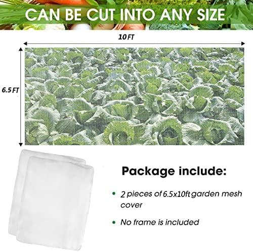 2 Pcs Mosquito Netting, 6.5'x10' Insect Garden Bird Netting Pest Barrier