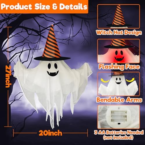 Light up Halloween Animatronics Hanging Ghost Decorations