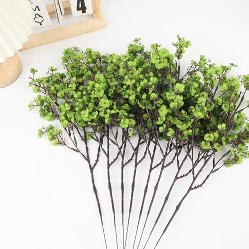 16Pcs Artificial Babys Breath Flowers Real Touch Green Flowers Decorations