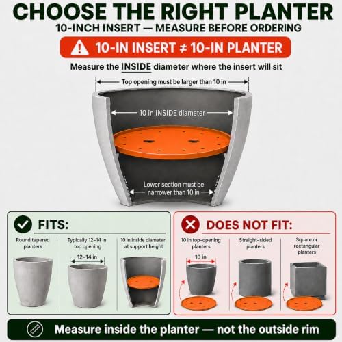 2-Pack Round Planter Insert - Plant Pot Insert, 10 inch