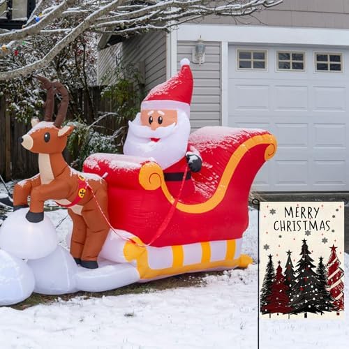 Merry Christmas Garden Flag 12x18inch Christmas Tree Snowflake Vertical Double Sided Winter Yard Lawn Decor Holiday Yard Flag Red Garden Flag Outdoor House Decoration
