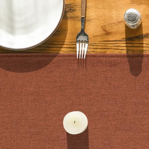 Artoid Mode Rusty Orange Table Runner, Seasonal Fall Thanksgiving Washable Kitchen Dining Table Decoration for Home Party Decor 13x72 Inch
