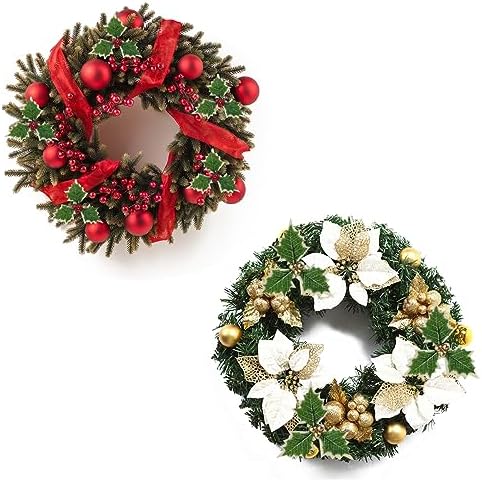 TIHOOD 300PCS Artificial Holly Berries with 100PCS Green Leaves Gold Silver Red Holly Berry Stems with Leaves Artificial Holly Leaves and Berries for Christmas Wreath Arrangement Cake Toppers Craft