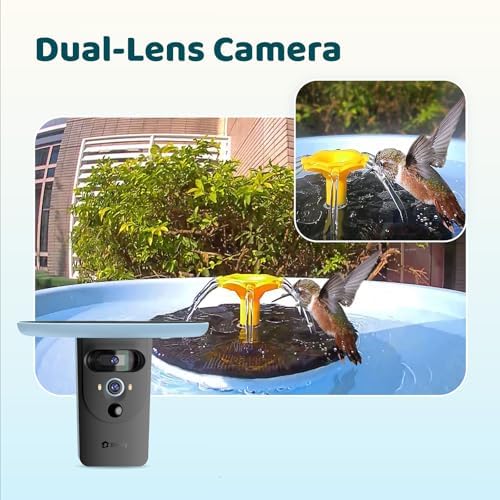 Birdfy Smart Bird Bath with Camera, Solar Powered, Dual-Lens 2K AI Camera
