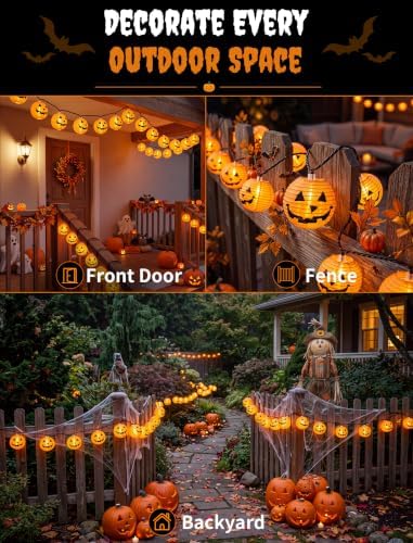 Pumpkin Lantern 8.5FT 10 Pumpkin String Lights for Halloween Decor
