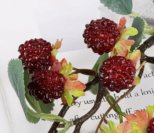 7Pcs Artificial Raspberry Plant Stems 15.7''