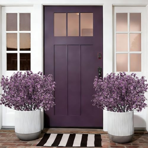 15 Pcs Fake Flowers, Babys Breath Artificial Flowers, Lavender Purple