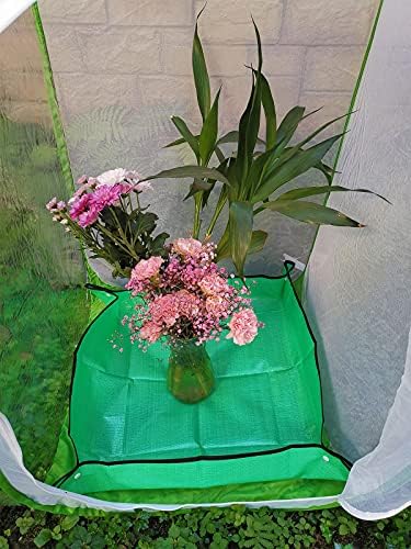 RESTCLOUD Indoor Plant Repotting Mat Potting Tray, Poo Poo Platter for Butterfly Cage, 19.6 x 19.6 Inches, Green, Set of 2 (26 x 26 Inches Set of 2)