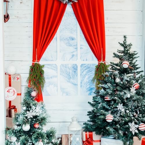 2 Pack Christmas Teardrop Swags with Berries Pine Artificial,Red