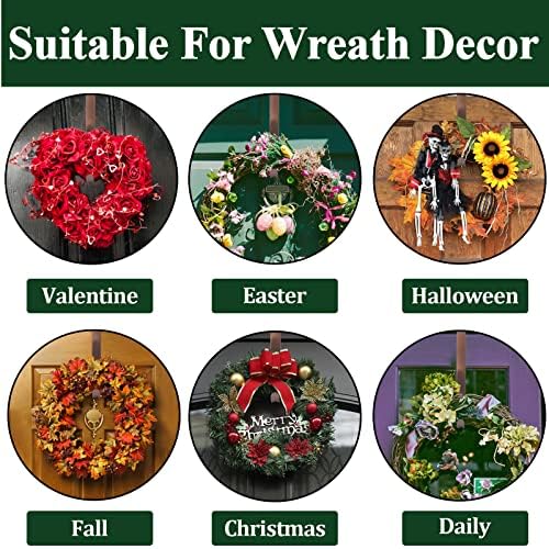 Wreath Hanger for Front Door, Adjustable Black Wreath Hanger from 15 to 25 Inches, 20 lbs Larger Door Upgrade Christmas Wreaths Decorations Hook (Bronze)