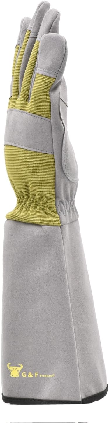 G & F Products Florist Pro Rose Gardening Gloves, Synthetic Leather Palm, Thorn Protection, Long Sleeve