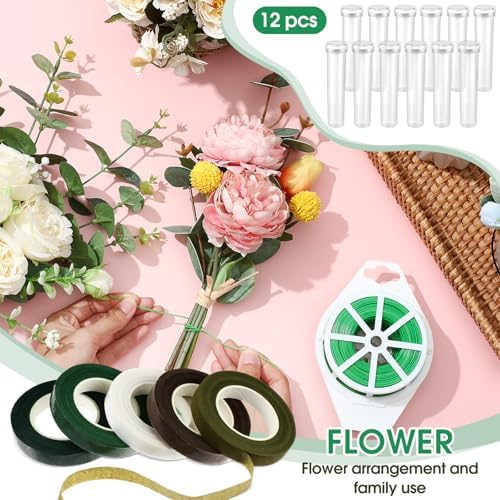 WILLBOND 121 Pcs Floral Arrangement Kit, Bouquet Accessories, Green