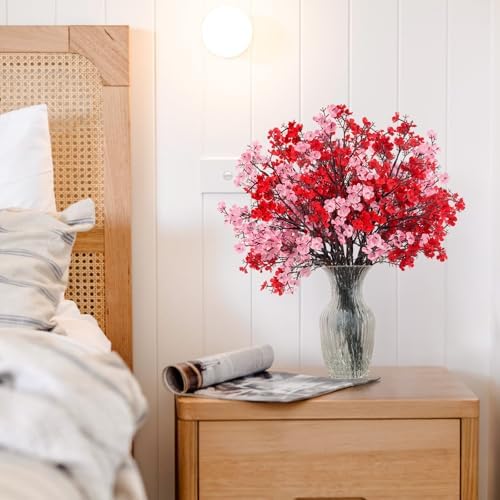 8Pcs Artificial Flowers Real Touch Fake Babys Breath Flowers Decorations