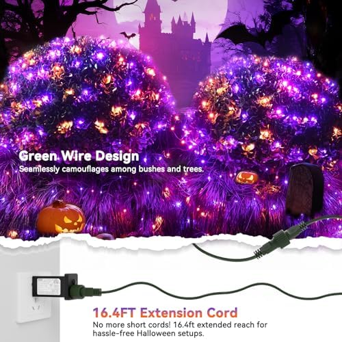 LitHome 14.8FT x 5FT Halloween Net Lights Outdoor Connectable, 300 LED
