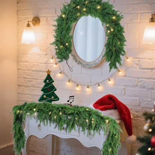Rowfad 6Ft Cedar Pine Garland for Mantle Christmas Decorations, 1 Set