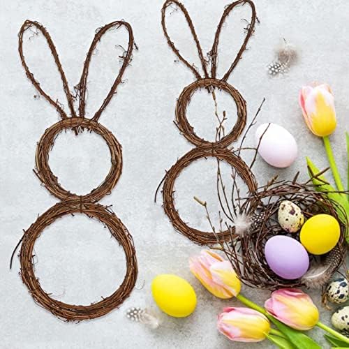 MALOKI 8 Inch Grapevine Wreaths DIY Plain Rattan Door Wreaths, Natural