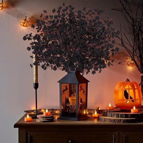 10 Pcs Fall Flowers, Real Touch Babys Breath Artificial Flowers, Black