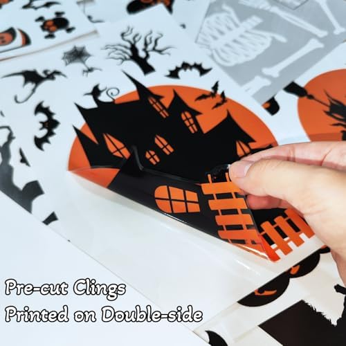10 Sheets Halloween Window Stickers Window Clings for Halloween Party
