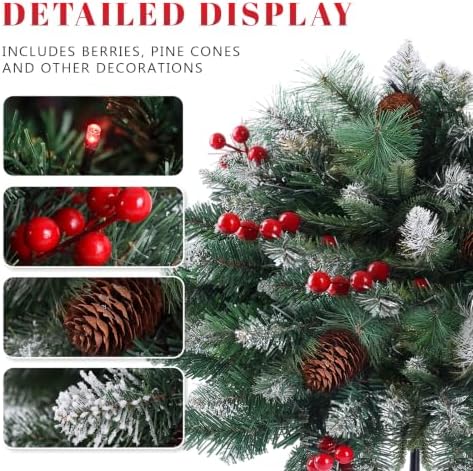 2 Pack Artificial Christmas Urn Filler,Pre-lit Lighted Christmas Tree