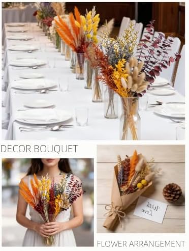 12 Kind Dried Flowers Set - Fall Decor Preserve Flowers Kit