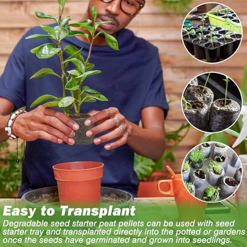 ZeeDix Peat Pellets for Seed Starting, 50 Pcs 36mm Seed Starter Soil Pods