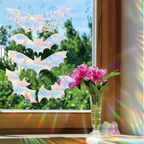 15 pcs bat Anti Bird Collision Window Stickers, Rainbow Stickers, Window Stickers, Bird and Window Protection Stickers, Glass Door Safety Stickers