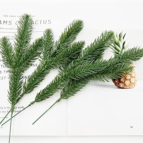 Hananona 100Pcs Artificial Pine Needles Branches, Christmas Evergreen Picks