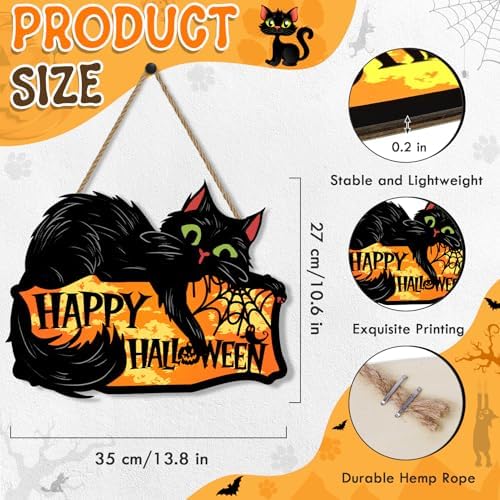 Britimes Black Cat Welcome Door Sign, Wooden, for Home Decor