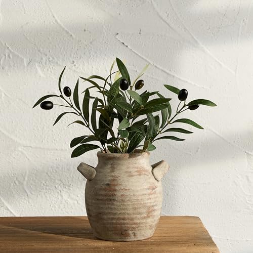 Vanselia Ceramic Flower Vase Home Decor Living Room Table Vases (6" Rustic)