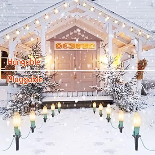 Christmas Pathway String Lights Outdoor,2Pack Total 51.4FT C9 Pathway Light