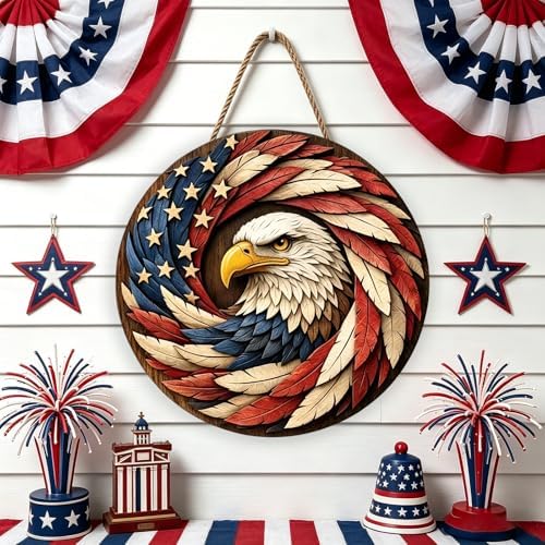 Artistic Feather Eagle Wall Art Sign 250th Anniversary Patriotic Home Decor