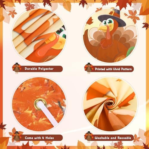 2Pcs Thanksgiving Yard Banner 118" x 19.7" Large Merry Christmas Decor Happy Christmas Thanksgiving Banner Outdoor Thanksgiving Fall Party Banners Decor Christmas Tree Elk Snowflake Hanging Banner