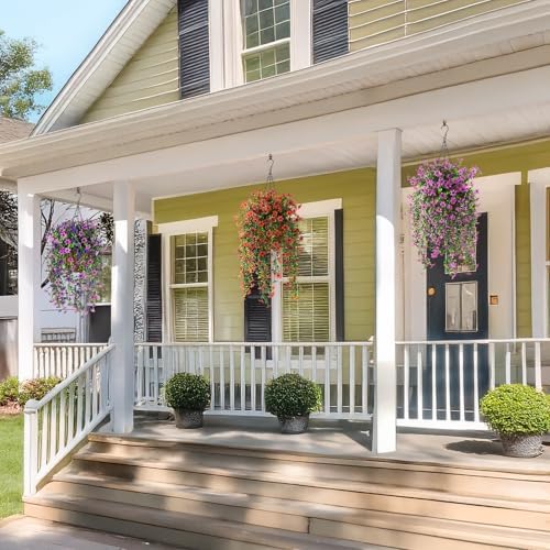 INQCMY Artificial Fake Hanging Flowers Plants for Outdoor Fall Decoration