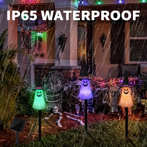 Ghost Solar Halloween Garden Decorations Outdoor, Solar Pathway Lights